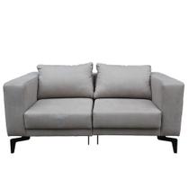 Sofá Concept 2 Lugares cor Cinza com Pés Pretos 170cm - 58446 Sofá Concept 2 Lugares cor Cinza com Pés Pretos 170cm - 58446