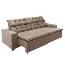 Sofá Concept 2 metros Retrátil e reclinável com Molas Suede Ligth Castor - Sofá na Web