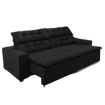 Sofá Concept 2,20 metros Retrátil e reclinável com Molas Suede Light Preto -Sofá na Web Sofá Concept 2,20 metros Retrátil e reclinável com Molas Suede Light Preto -Sofá na Web