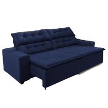 Sofá Concept 2,50 metros Retrátil e reclinavél com Molas Suede Light Azul - Sofá na Web Sofá Concept 2,50 metros Retrátil e reclinavél com Molas Suede Light Azul - Sofá na Web