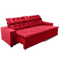 Sofá Concept 2,90 metros Retrátil e reclinável com Molas Suede Light Vermelho - Sofá na Web