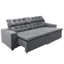 Sofá Concept 3,00 metros Retrátil e recinável com Mola Suede Light Cinza - Sofá na Web