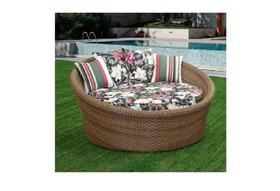 Sofá Concha Redonda 1,40m Em Alumínio E Fibra Sintética