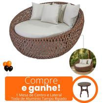 Sofá Concha Redonda 1,50m Alumínio e Corda Náutica