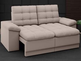 Sofá Confort 1,80m Assento Retrátil e Reclinável Velosuede Bege - NETSOFAS