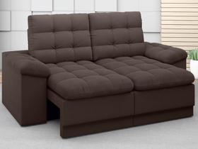 Sofá Confort 1,80m Assento Retrátil e Reclinável Velosuede Chocolate - NETSOFAS