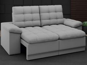 Sofá Confort 1,80m Assento Retrátil e Reclinável Velosuede Grafite - NETSOFAS