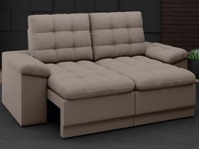 Sofá Confort 1,80m Assento Retrátil e Reclinável Velosuede Marrom - NETSOFAS