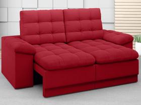 Sofá Confort 1,80m Assento Retrátil e Reclinável Velosuede Vermelho - NETSOFAS