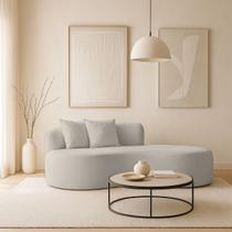 Sofá Confortável Orgânico Design Elegante Bouclé