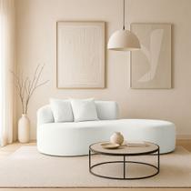 Sofá Confortável Orgânico Design Elegante Bouclé