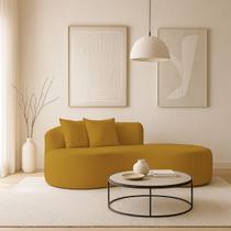 Sofá Confortável Orgânico Design Elegante Bouclé