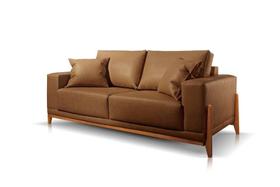 Sofá Couro Caramelo 2 Lugares Paris 1,90m Confortável Design Sofisticado Sala