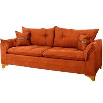 Sofá Creta 3 Lugares Tecido Linho 200cm Boareto Cor Cobre Sofá Creta 3 Lugares Tecido Linho 200cm Boareto Cor Cobre