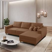 Sofá Cronos Veludo 4 Lugares Chaise Lado Direito Meu Sofá Online