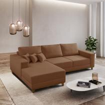 Sofá Cronos Veludo 4 Lugares Chaise Lado Esquerdo Meu Sofá Online