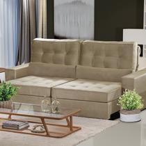 Sofá Curitiba Modular 5 Lugares 2.50 MT Retrátil e Reclinável Yescasa Bege Sofá Curitiba Modular 5 Lugares 2.50 MT Retrátil e Reclinável Yescasa Bege