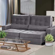 Sofá Curitiba Modular 5 Lugares 2.50 MT Retrátil e Reclinável Yescasa Cinza Sofá Curitiba Modular 5 Lugares 2.50 MT Retrátil e Reclinável Yescasa Cinza