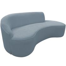 Sofá Curvo 02 Lugares 150cm Eron Braço Direito Bouclé Azul Claro - Nexta Casa Sofá Curvo 02 Lugares 150cm Eron Braço Direito Bouclé Azul Claro - Nexta Casa