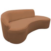 Sofá Curvo 02 Lugares 150cm Eron Braço Direito Bouclé Terracota - Nexta Casa