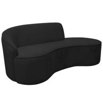 Sofá Curvo 02 Lugares 150cm Eron Braço Direito Suede Preto - Nexta Casa