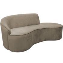 Sofá Curvo 02 Lugares 150cm Eron Braço Direito Veludo Bege - Nexta Casa
