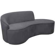 Sofá Curvo 02 Lugares 150cm Eron Braço Direito Veludo Cinza - Nexta Casa Sofá Curvo 02 Lugares 150cm Eron Braço Direito Veludo Cinza - Nexta Casa