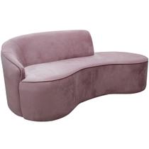 Sofá Curvo 02 Lugares 150cm Eron Braço Direito Veludo Rosê - Nexta Casa Sofá Curvo 02 Lugares 150cm Eron Braço Direito Veludo Rosê - Nexta Casa