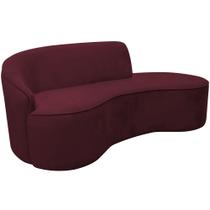 Sofá Curvo 02 Lugares 150cm Eron Braço Direito Veludo Vermelho - Nexta Casa Sofá Curvo 02 Lugares 150cm Eron Braço Direito Veludo Vermelho - Nexta Casa