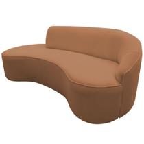 Sofá Curvo 02 Lugares 150cm Eron Braço Esquerdo Bouclé Terracota - Nexta Casa