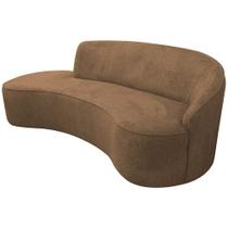 Sofá Curvo 02 Lugares 150cm Eron Braço Esquerdo Linho Camel - Nexta Casa