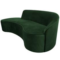 Sofá Curvo 03 Lugares 180cm Braço Esquerdo Eron Suede Verde - CasaePoltrona