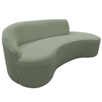Sofá Curvo 03 Lugares 180cm Eron Braço Direito Bouclé Verde Claro - Nexta Casa Sofá Curvo 03 Lugares 180cm Eron Braço Direito Bouclé Verde Claro - Nexta Casa