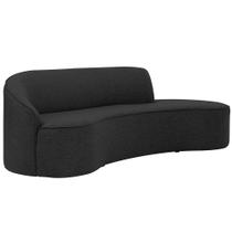 Sofá Curvo 03 Lugares 180cm Eron Braço Direito Linho Preto Acinzentado - Nexta Casa