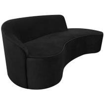 Sofá Curvo 03 Lugares 180cm Eron Braço Direito Veludo Preto - Nexta Casa Sofá Curvo 03 Lugares 180cm Eron Braço Direito Veludo Preto - Nexta Casa