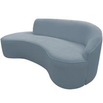 Sofá Curvo 03 Lugares 180cm Eron Braço Esquerdo Bouclé Azul Claro - Nexta Casa Sofá Curvo 03 Lugares 180cm Eron Braço Esquerdo Bouclé Azul Claro - Nexta Casa