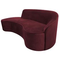 Sofá Curvo 03 Lugares 180cm Eron Braço Esquerdo Veludo Vermelho - Nexta Casa Sofá Curvo 03 Lugares 180cm Eron Braço Esquerdo Veludo Vermelho - Nexta Casa
