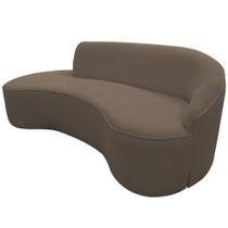 Sofá Curvo 03 Lugares 210cm Eron Braço Esquerdo Bouclé Marrom - Nexta Casa