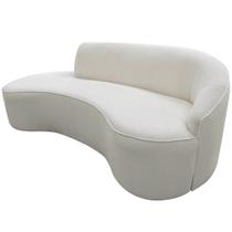 Sofá Curvo 03 Lugares 210cm Eron Braço Esquerdo Bouclé Off White - Nexta Casa