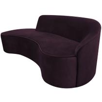 Sofá Curvo 03 Lugares 210cm Eron Braço Esquerdo Veludo Roxo - Nexta Casa Sofá Curvo 03 Lugares 210cm Eron Braço Esquerdo Veludo Roxo - Nexta Casa