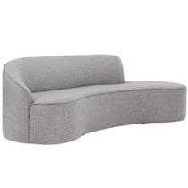 Sofá Curvo 04 Lugares 230cm Eron Braço Direito Linho Cinza Claro - Nexta Casa