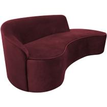 Sofá Curvo 04 Lugares 230cm Eron Braço Direito Veludo Vermelho - Nexta Casa