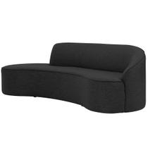 Sofá Curvo 04 Lugares 230cm Eron Braço Esquerdo Linho Preto Acinzentado - Nexta Casa