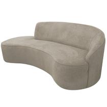 Sofá Curvo 04 Lugares 230cm Eron Braço Esquerdo Suede Camurça Bege - Nexta Casa
