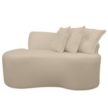 Sofá Curvo 2 Lugares 145cm Orgânico Bouclé Divã Lado Direito