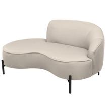 Sofá Curvo 2 Lugares 150cm Braço Esq. Thommy Pés Preto Linho Off White - Nexta Casa Sofá Curvo 2 Lugares 150cm Braço Esq. Thommy Pés Preto Linho Off White - Nexta Casa