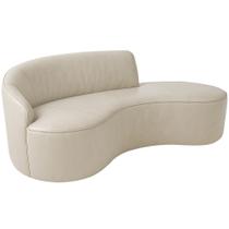 Sofá Curvo 2 Lugares 150cm Eron Braço Dir. Corano Off White - Nexta Casa