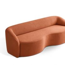 Sofá Curvo 2 Lugares 200cm Boucle Alonso Laranja Terracota Sofá Curvo 2 Lugares 200cm Boucle Alonso Laranja Terracota