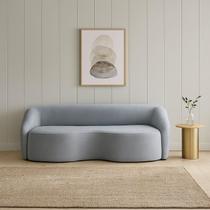 Sofá Curvo 2 Lugares 220cm Boucle Alonso Cinza Sofá Curvo 2 Lugares 220cm Boucle Alonso Cinza