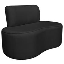 Sofá Curvo 2 Lugares Amsterdã 130cm Bouclé Preto - Amarena Móveis